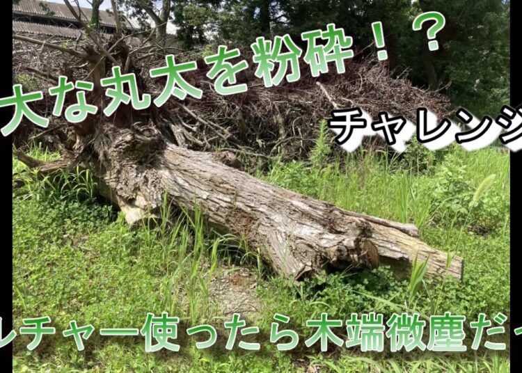 巨大な丸太は何分で粉砕できる？マルチャーで検証